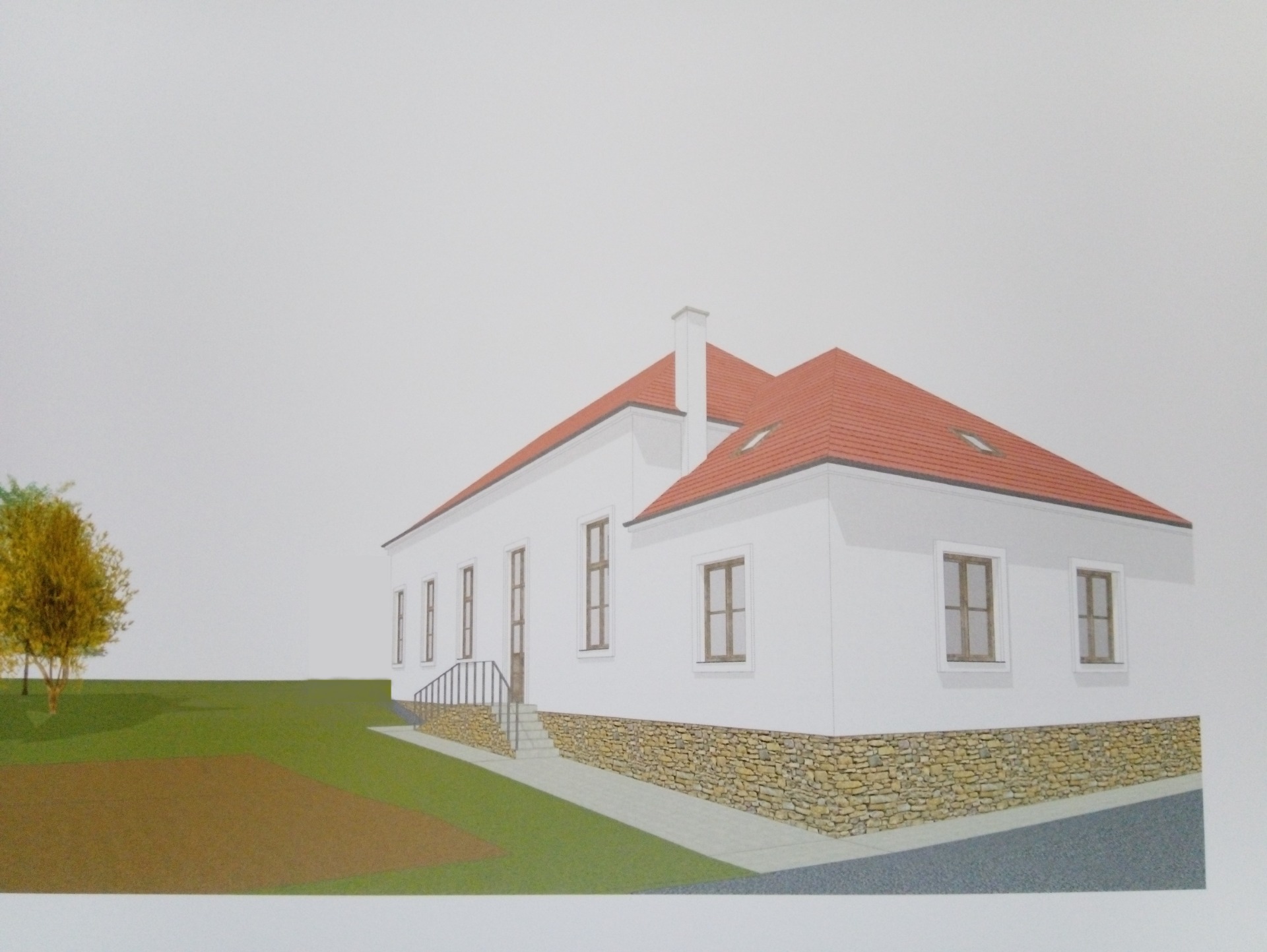 Studie sokolovny Radoškov 1. etapa - jižní strana.